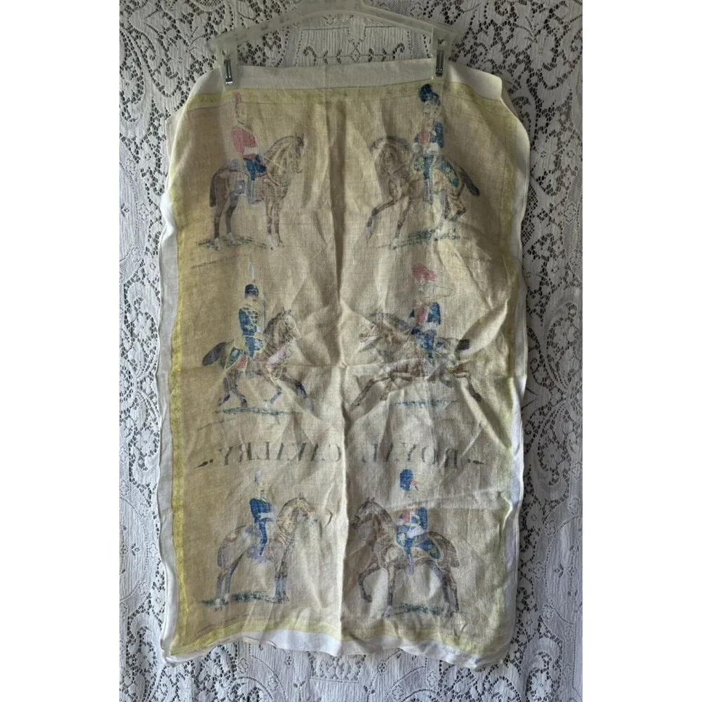 Vintage‎ Irish Cabin Linens Royal Cavalry Ireland Linen Victorian Tea Towel